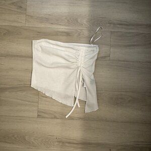 White Cropped Rouched Side